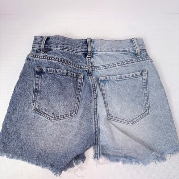 Pacsun Denim Shorts Girls Junior Size 22 90s Girlfriend Two Tone High Button Fly - Picture 2 of 5